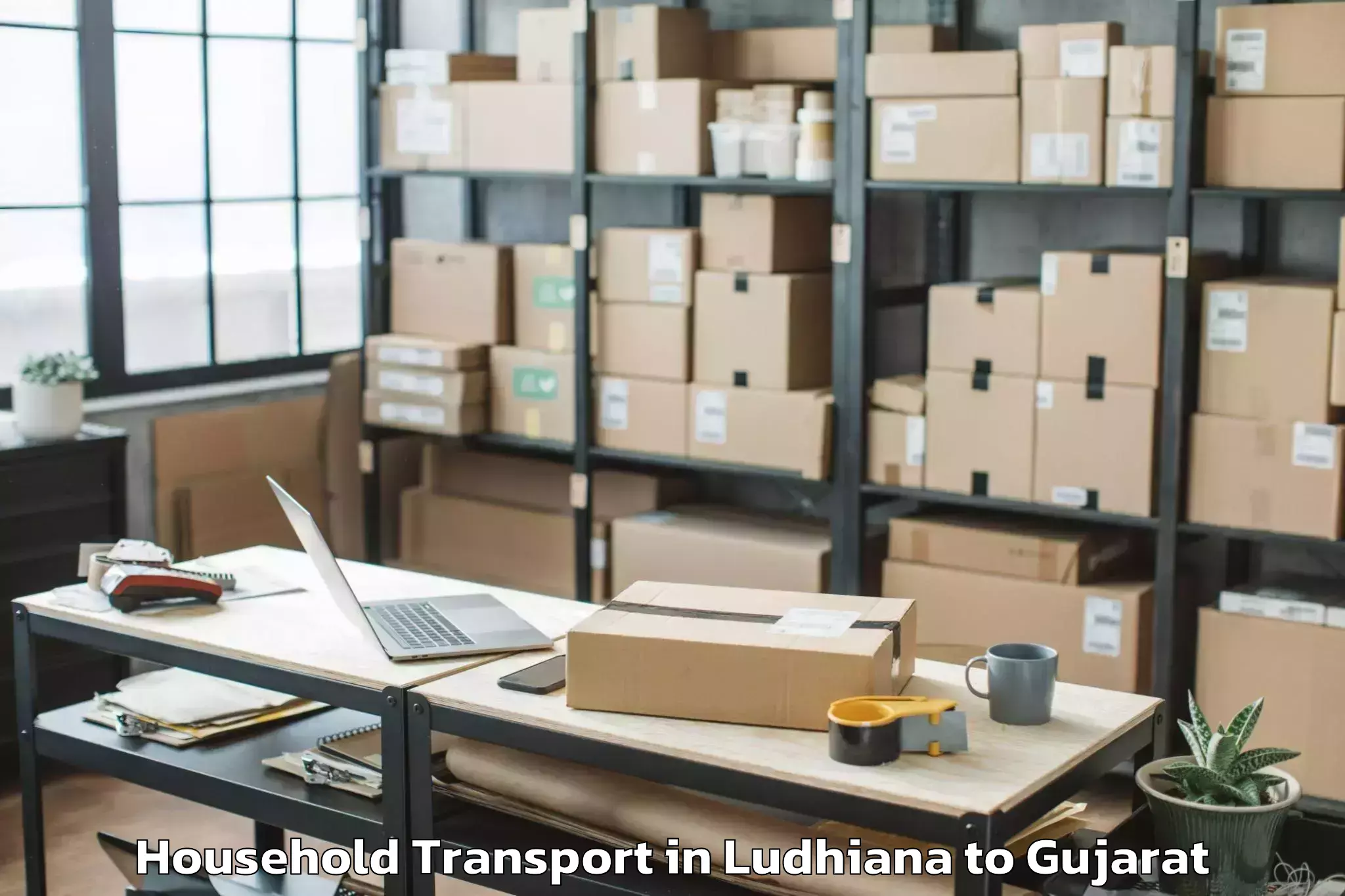 Hassle-Free Ludhiana to Adalaj Household Transport